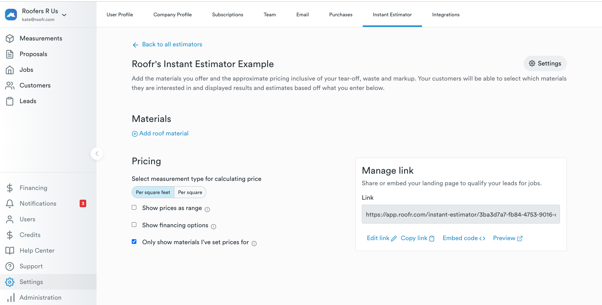 Help Roof Estimate Software & How to Set It Up (Instant Estimator) Roofr